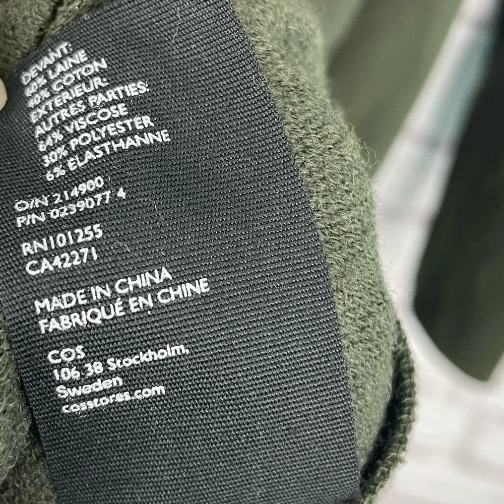 COS‎ Wool Blend Green A-Line Dress Size XS